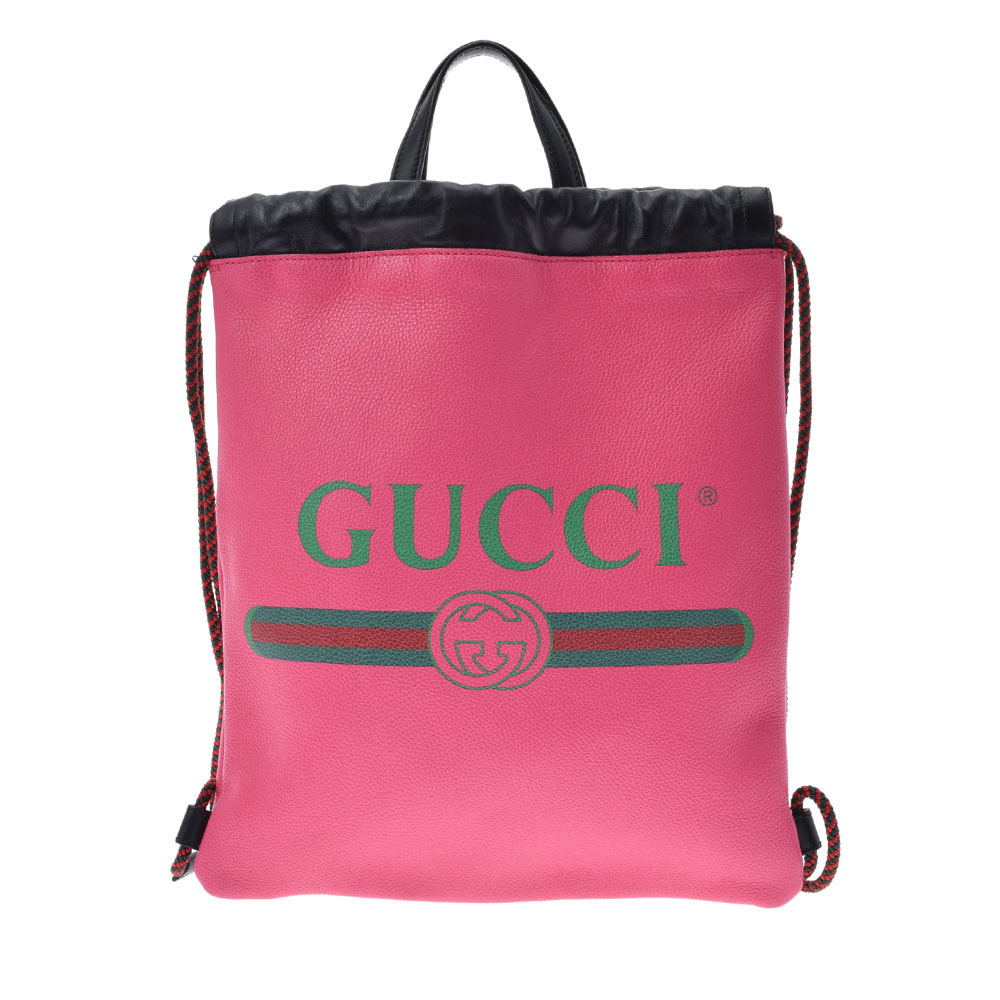 Gucci Boys Backpack Calf Drawstring Backpack Pink - image 1